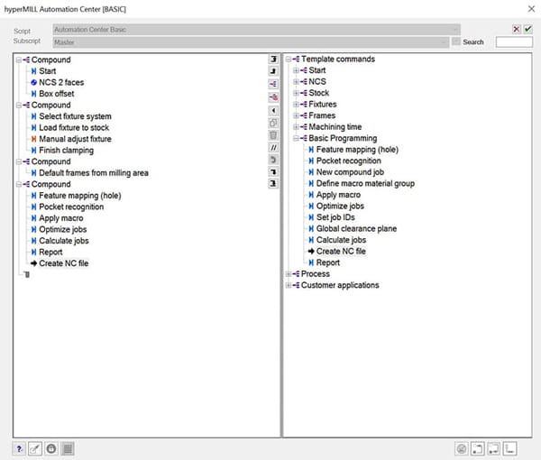 hypermill automation center basic ui